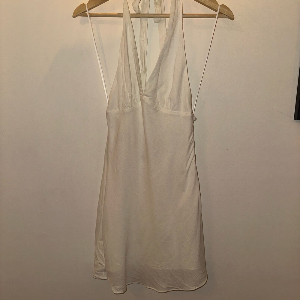 Halter white linen dress!